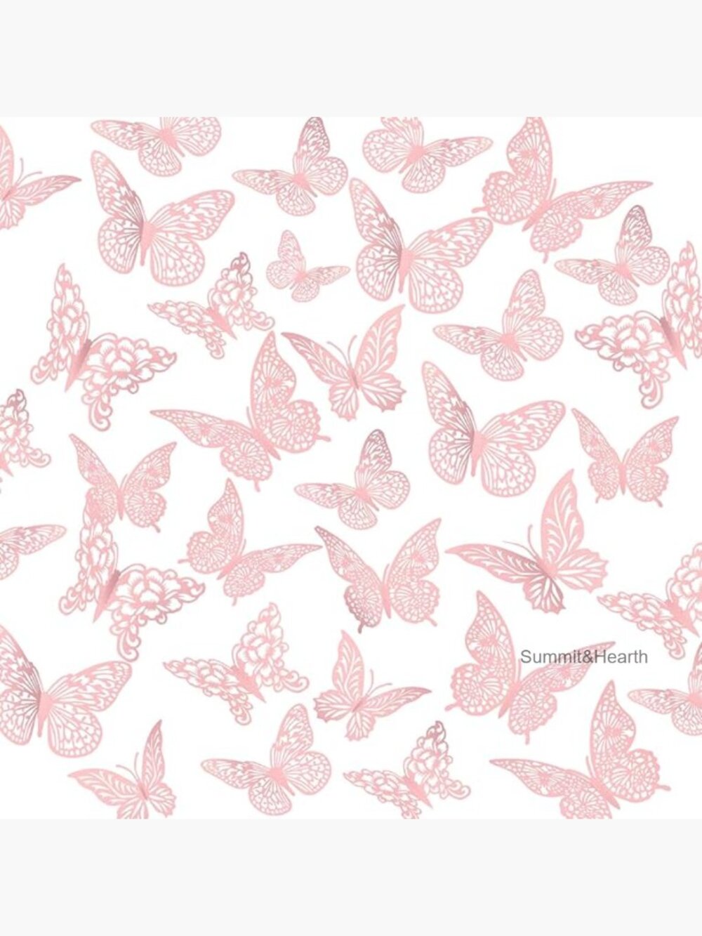 3D Metallic Butterfly Wall Decor 96 Pieces 4 Styles 3 Sizes Removable Stickers